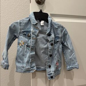 Carter's Light Blue Denim Jacket with Floral Embroidery